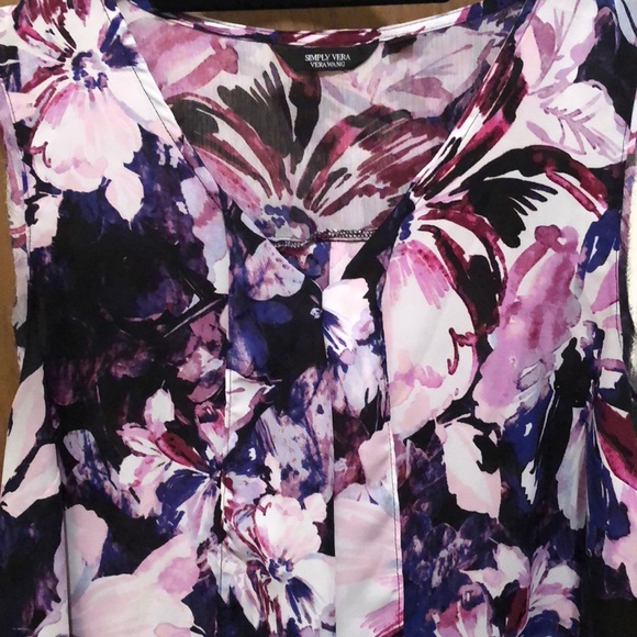 Simply Vera/Vera Wang colorful sleeveless blouse - Picture 2 of 5